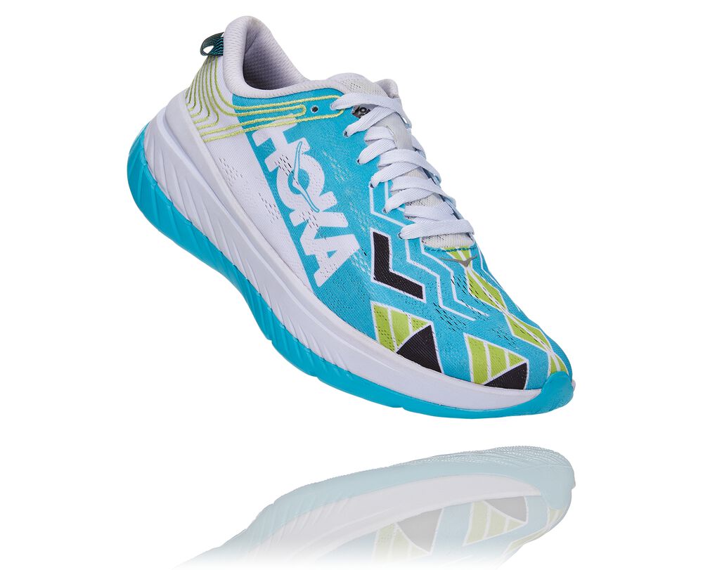 Hoka One One Ironman Kona Carbon X Löparskor All Gender Blå/Vita - SE-9172046